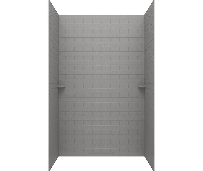 Classic Subway Tile Shower Wall Kit 36x36x96" in Ash Gray
